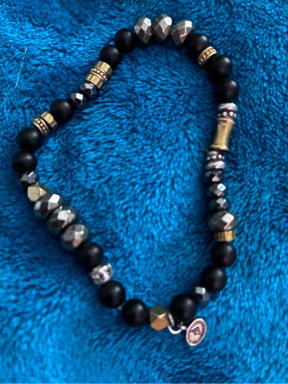 Silpada Black and Gold Mixed-Metal Beaded Bracelet